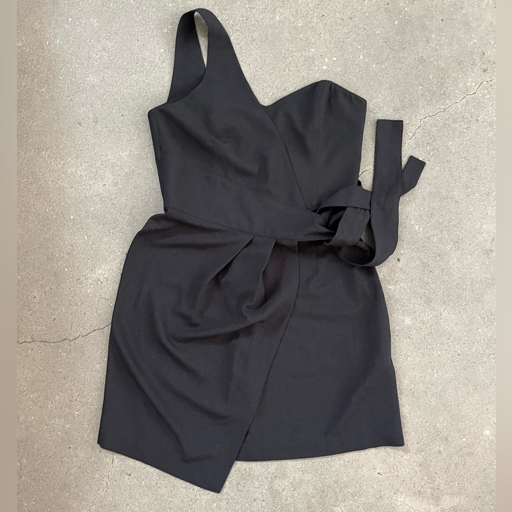 Club Monaco Japera One Shoulder Black Mini Dress